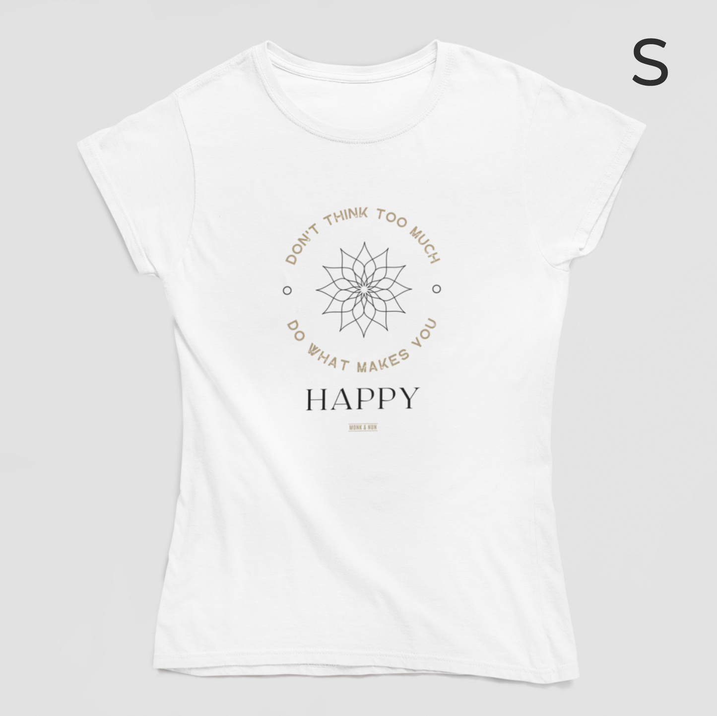 BD-Damen T-Shirt slim fit "DON'T THINK TOO MUCH - GOLD"