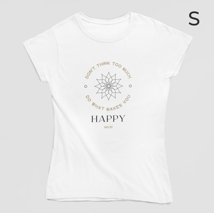 BD-Damen T-Shirt slim fit "DON'T THINK TOO MUCH - GOLD"