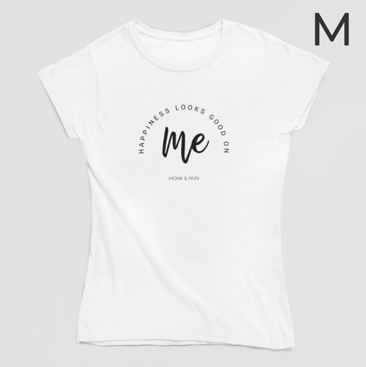 BD-Damen T-Shirt slim fit "HAPPINESS LOOKS GOOD ON ME"