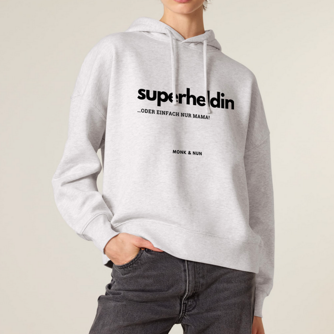 Boxcut Hoodie "SUPERHELDIN - ODER EINFACH NUR MAMA"