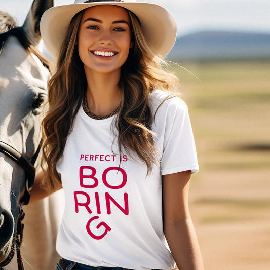 Unisex T-Shirt "PERFECT IS BORING" Bio-Baumwolle