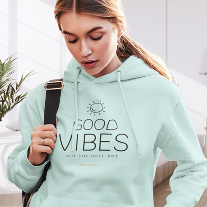 Damen Hoodie regular fit "GOOD VIBES" Bio-Baumwolle