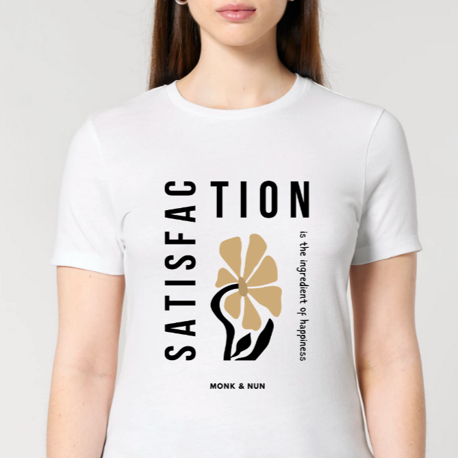 Damen T-Shirt slim fit stretchy "SATISFACTION"
