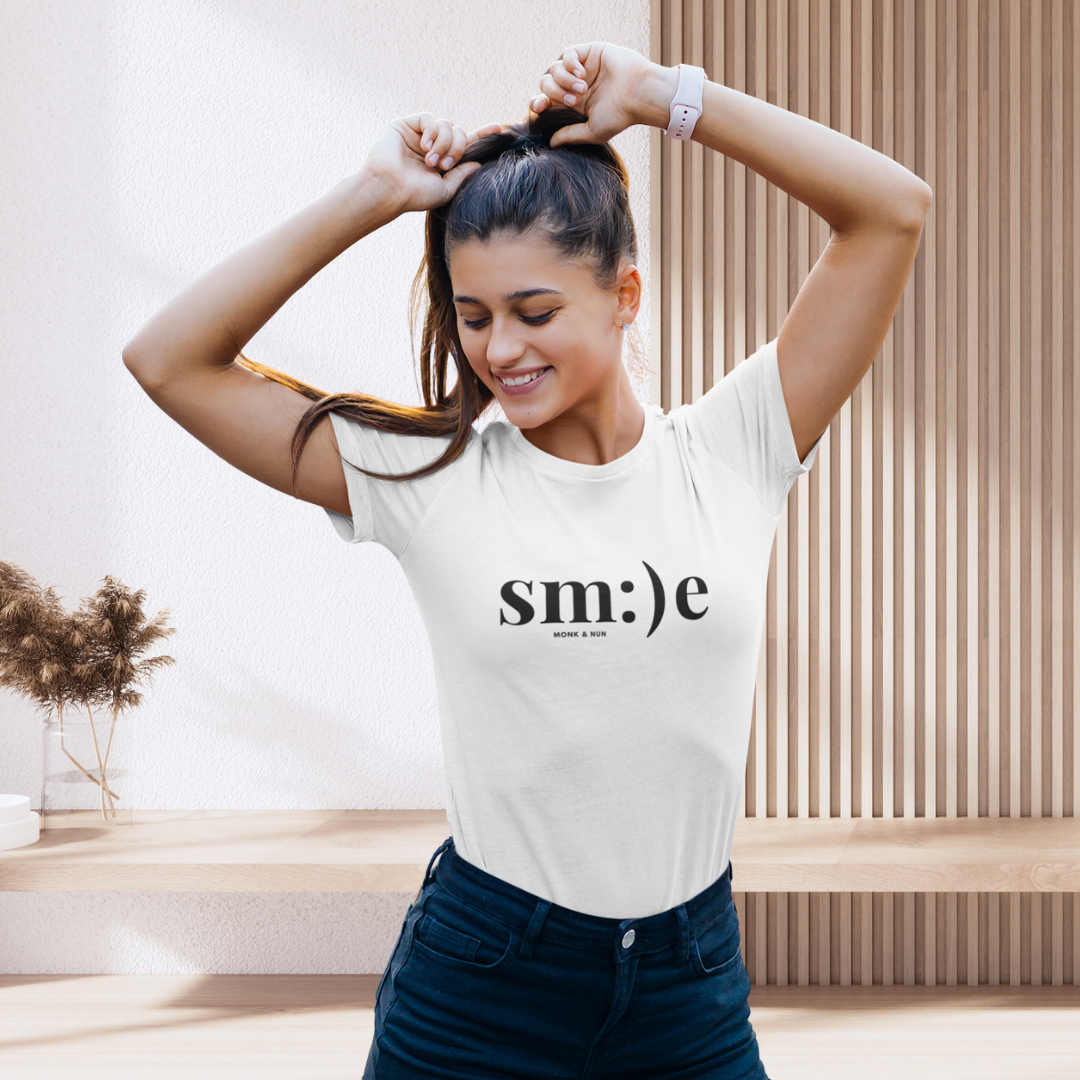 Damen T-Shirt slim fit stretchy "SMILE"