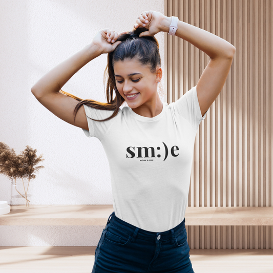 Damen T-Shirt slim fit stretchy "SMILE"