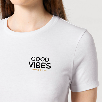 Damen T-Shirt slim fit stretchy "GOOD VIBES"