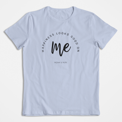 Damen T-Shirt loose fit "HAPPINESS LOOKS GOOD ON ME" Bio-Baumwolle