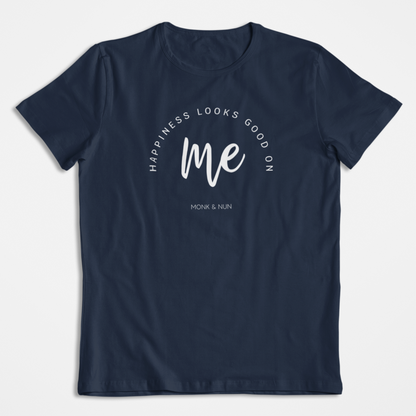 Damen T-Shirt loose fit "HAPPINESS LOOKS GOOD ON ME" Bio-Baumwolle