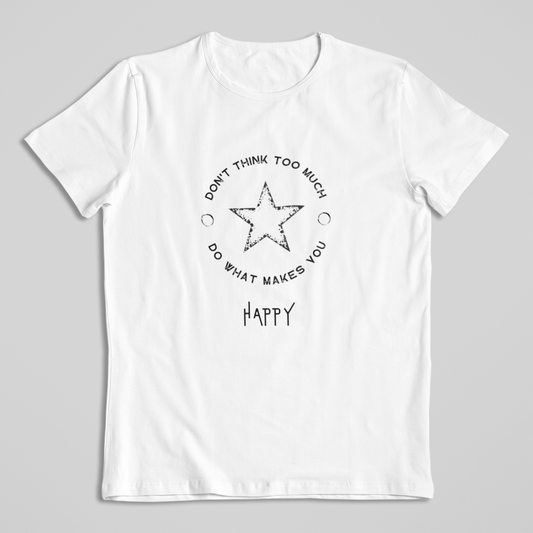 Damen T-Shirt loose fit "DON'T THINK TOO MUCH..." Bio-Baumwolle
