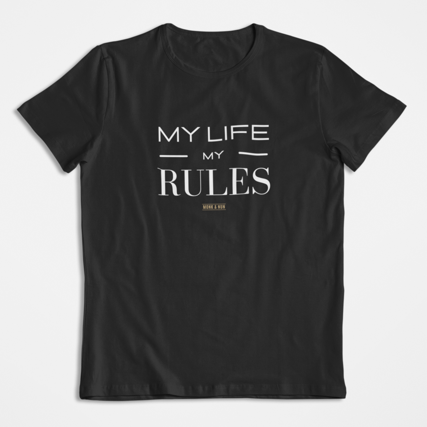 Damen T-Shirt loose fit "MY LIFE MY RULES" Bio-Baumwolle