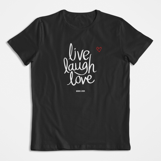 Damen T-Shirt loose fit "LIVE LAUGH LOVE" Bio-Baumwolle