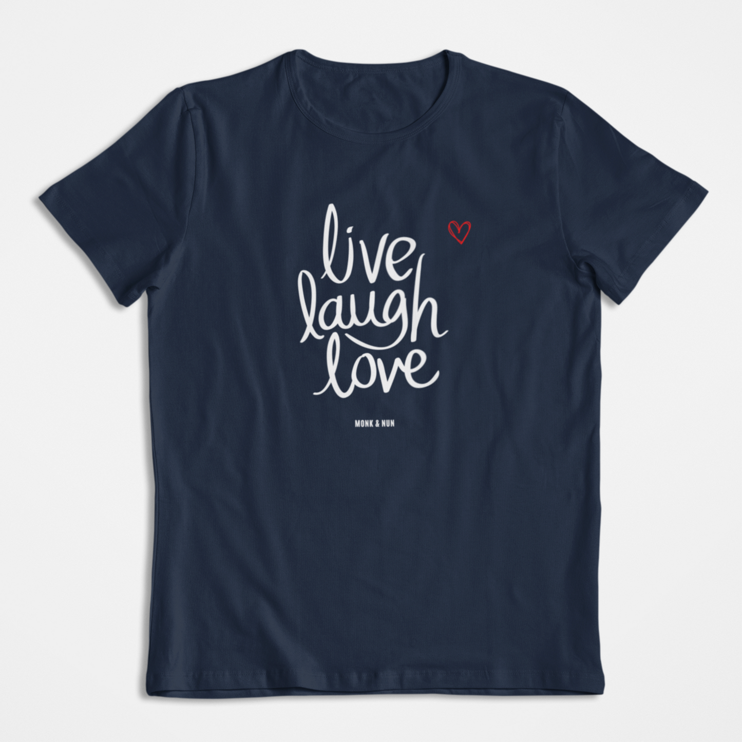 Damen T-Shirt loose fit "LIVE LAUGH LOVE" Bio-Baumwolle