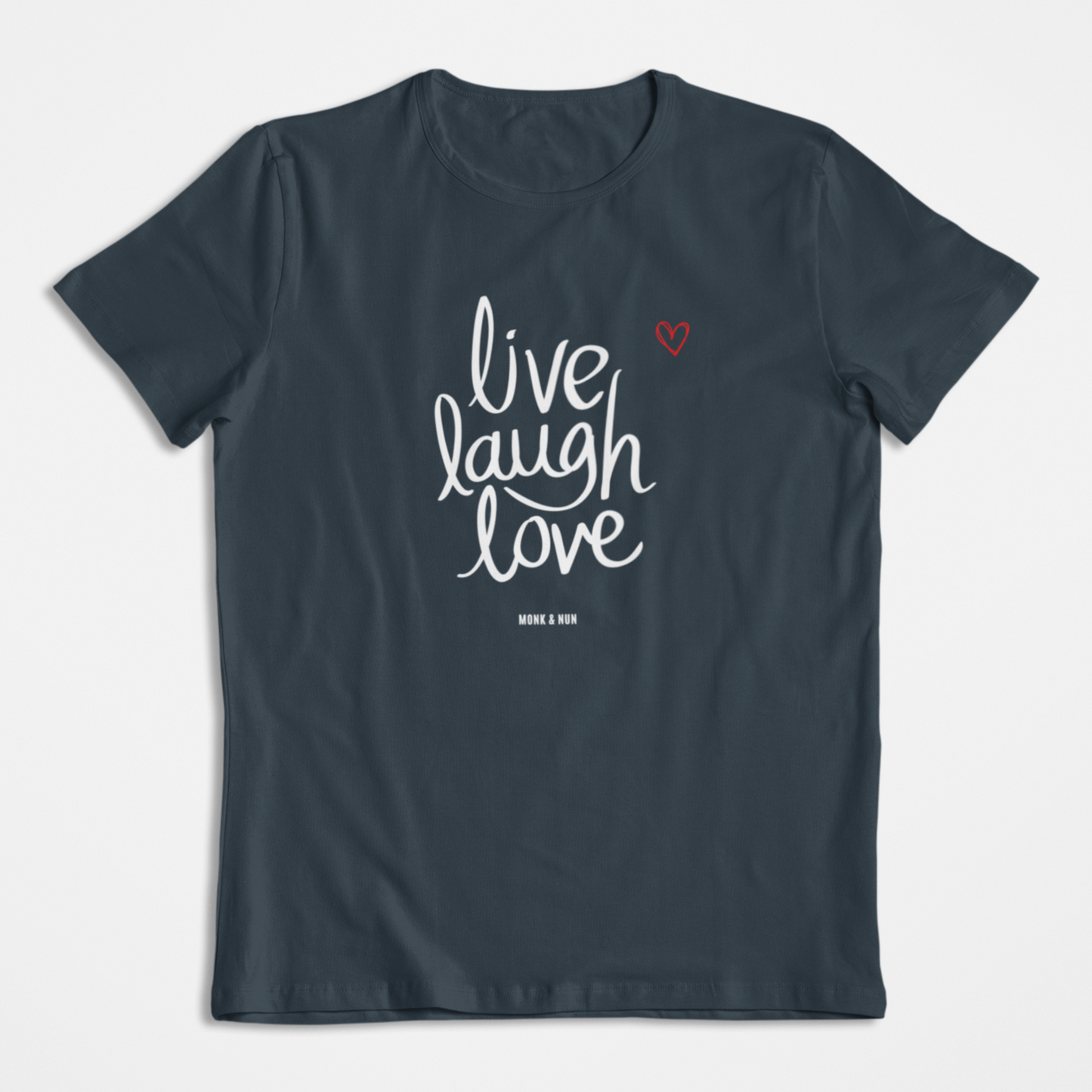Damen T-Shirt loose fit "LIVE LAUGH LOVE" Bio-Baumwolle