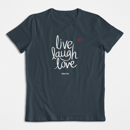 Damen T-Shirt loose fit "LIVE LAUGH LOVE" Bio-Baumwolle
