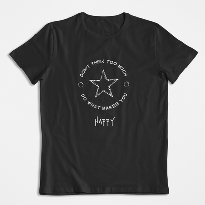Damen T-Shirt loose fit "DON'T THINK TOO MUCH..." Bio-Baumwolle
