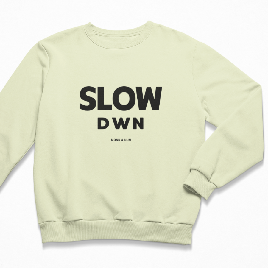 Damen Sweater regular fit "SLOW DOWN"