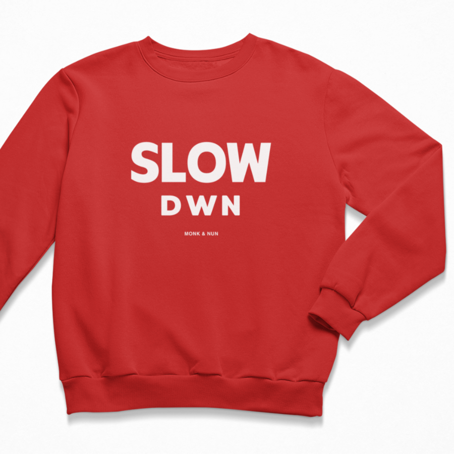 Damen Sweater regular fit "SLOW DOWN"