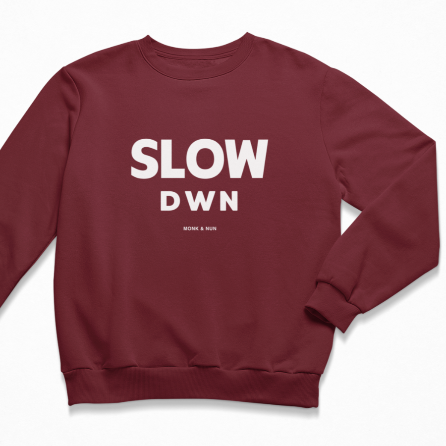 Damen Sweater regular fit "SLOW DOWN"