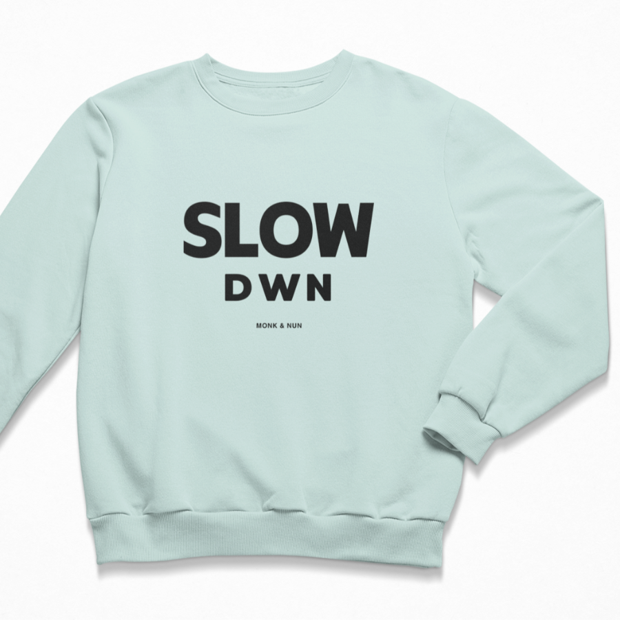 Damen Sweater regular fit "SLOW DOWN"