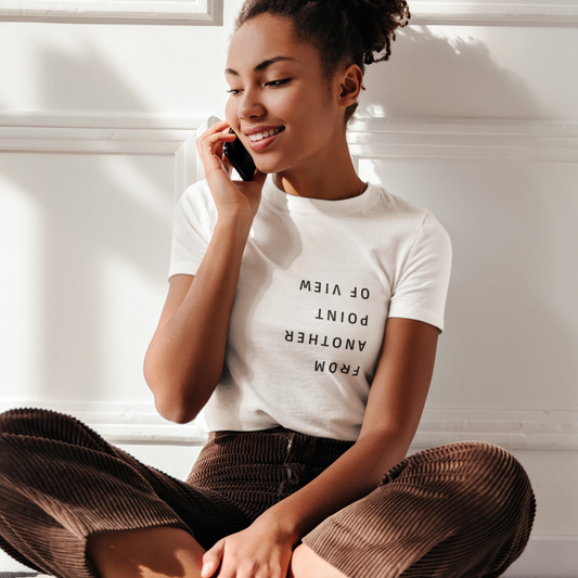 Damen T-Shirt slim fit stretchy "FROM ANOTHER POINT OF VIEW"