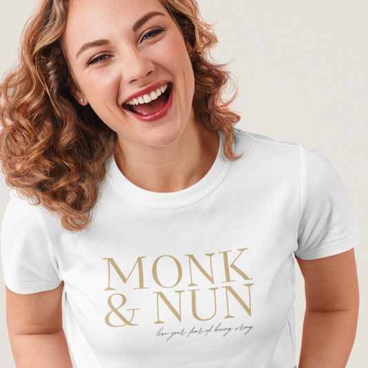 Damen T-Shirt loose fit "MONK & NUN" Bio-Baumwolle