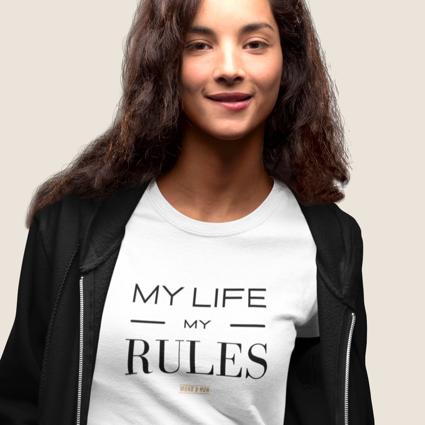 Damen T-Shirt loose fit "MY LIFE MY RULES" Bio-Baumwolle
